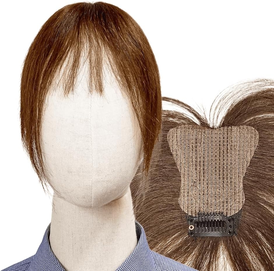 ピンなし 部分ウィッグ 頭頂部 白髪隠し ピン不要 リタッチ 分け目