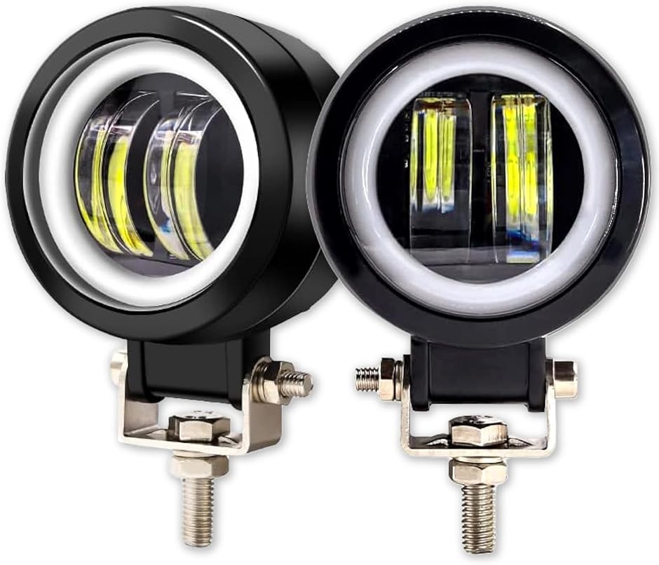 �t�H�O�����v �o�C�N LED �ėp �C�J�����O 20W �ی^ �h�� IP65 12V/24V �I�[�g�o�C MDM (�u���b�N,  �{��2��)