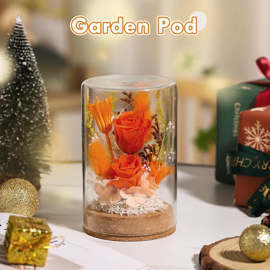 プリザーブドフラワー ガラスドーム Garden Pod ローズ インテリア