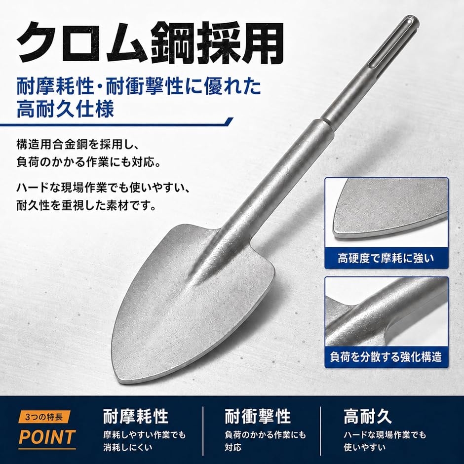 電動ハンマー用スコップ ハンマードリル SDS-max 18φx410mm ハツリ 斫