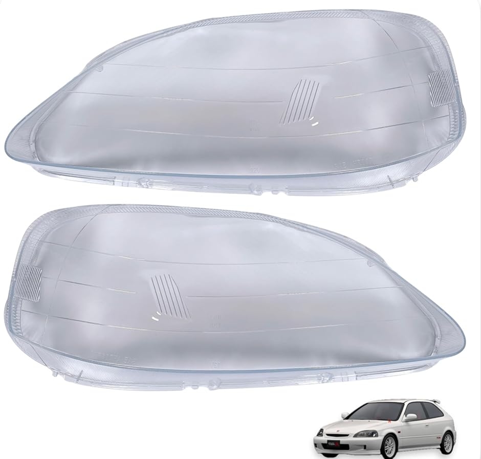 【互換品】シビック ヘッドライト レンズ 後期 EK9 EK2 EK3 EK4 EK5 1999 2000 2001 交換 (左右セット)