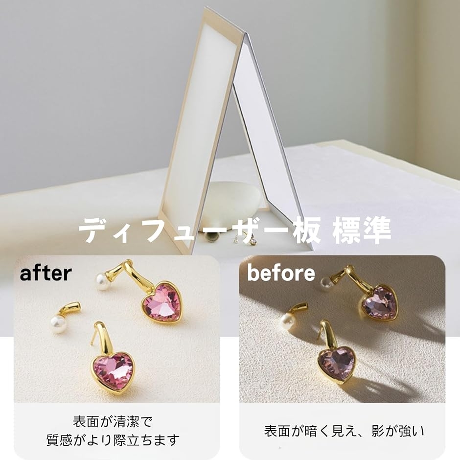 レフ板 ディフューザー板 ゴールド シルバー 照明道具 自立 A3サイズ 補光/吸光/輪郭強調 折り畳み可 (レフ板 ゴールド, A3) 関連画像4