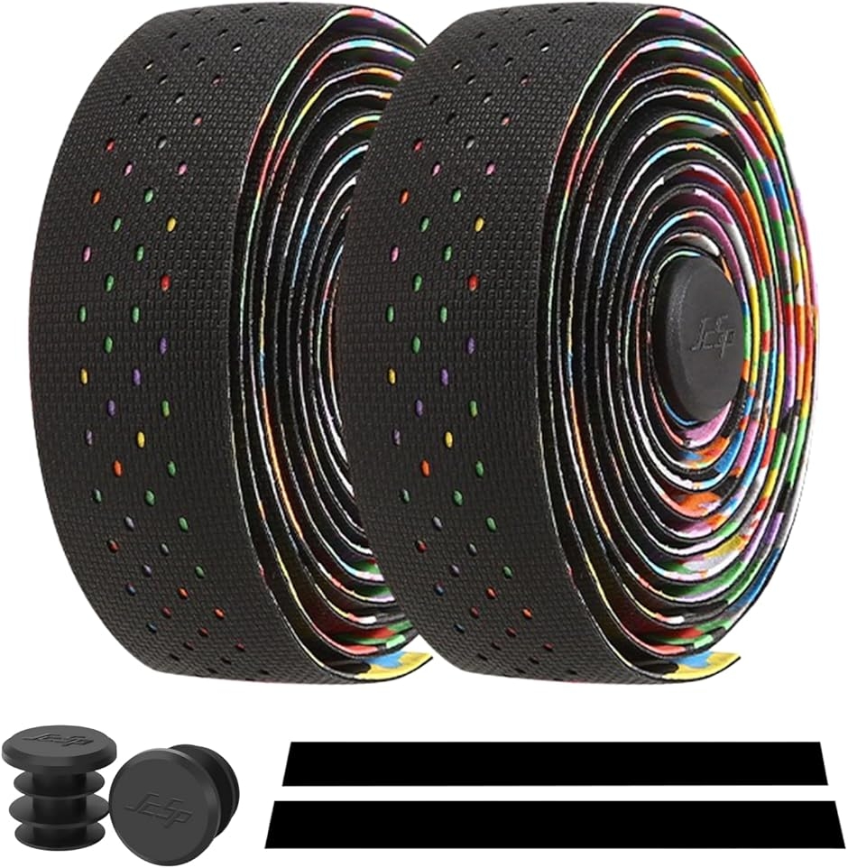 �o�[�e�[�v ���[�h�o�C�N �h���b�v�n���h�� �G���h�v���O�t�� �V���R��+EVA�� (�u���b�N/�}���`�J���[,  210x3x0.3cm)