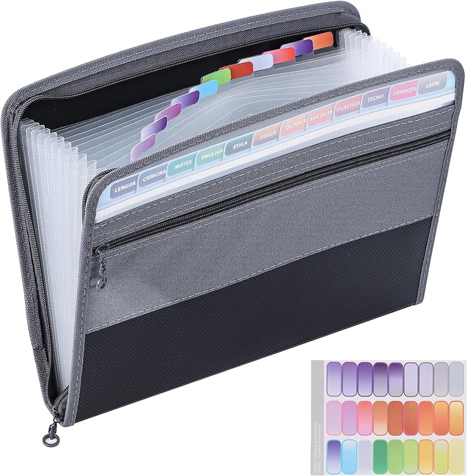 ドキュメントファイル A4 13ポケット ジャバラ式 仕分け便利 見出し