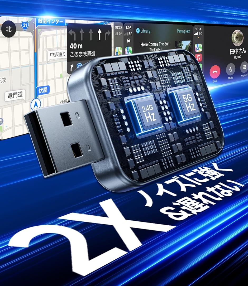 2026新型2in1モデル MINI CarPlay＆AndroidAuto ワイヤレス アダプター