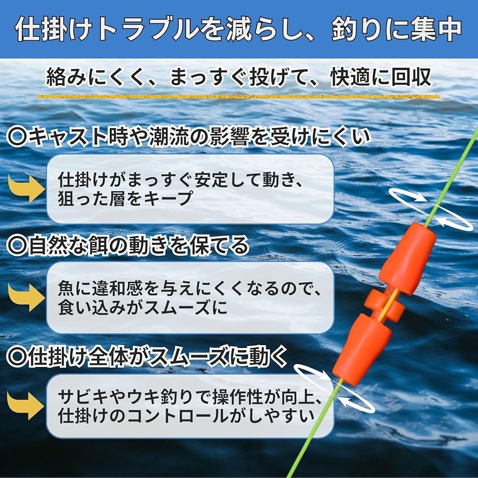 からみ防止棒 釣具 ウキ フカセ釣り ミックス 30個 60個 徳用パック
