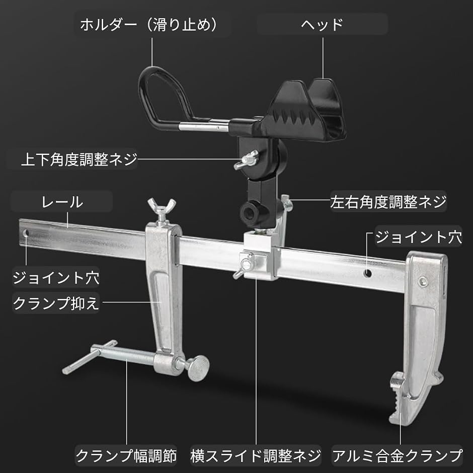 竿受け ロッドホルダー 30cm幅 釣り 角度調節 竿置き 竿立て 竿掛け