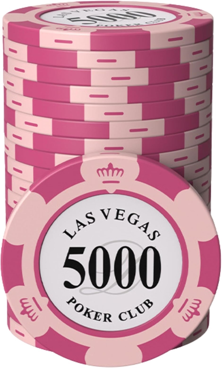 ポーカーチップ クレイ製 カジノチップ 5000 面値 単品 20枚セット