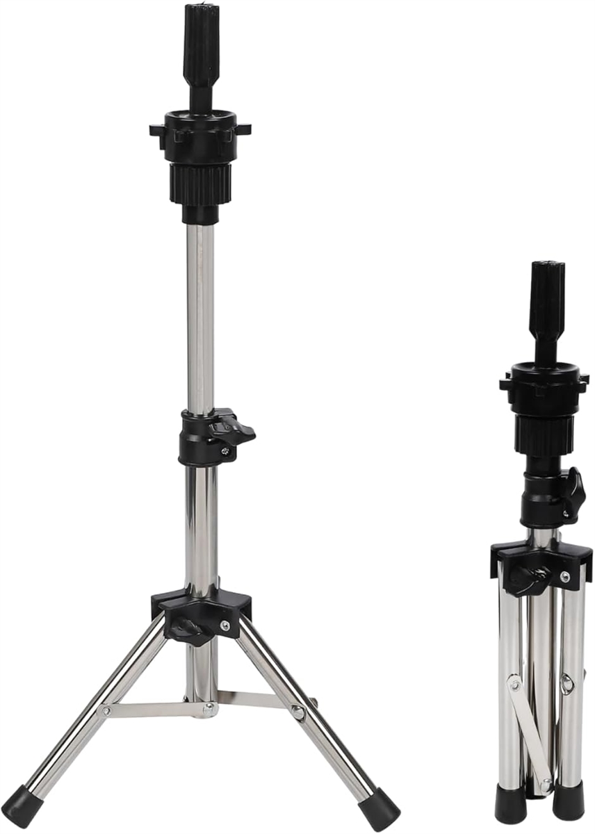 ウィッグスタンド マネキンヘッド スタンドクランプ 美容師(シルバー