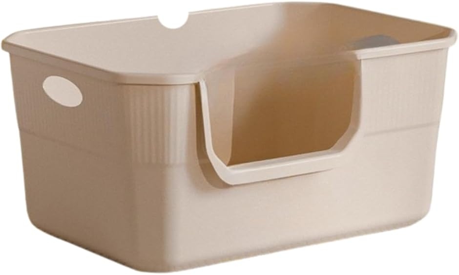 猫 トイレ 大型 多頭飼い シニア 低い オープンタイプ (ブラウン,  幅50cmx奥行35cmx高さ22cm 入口の高さ12cm)