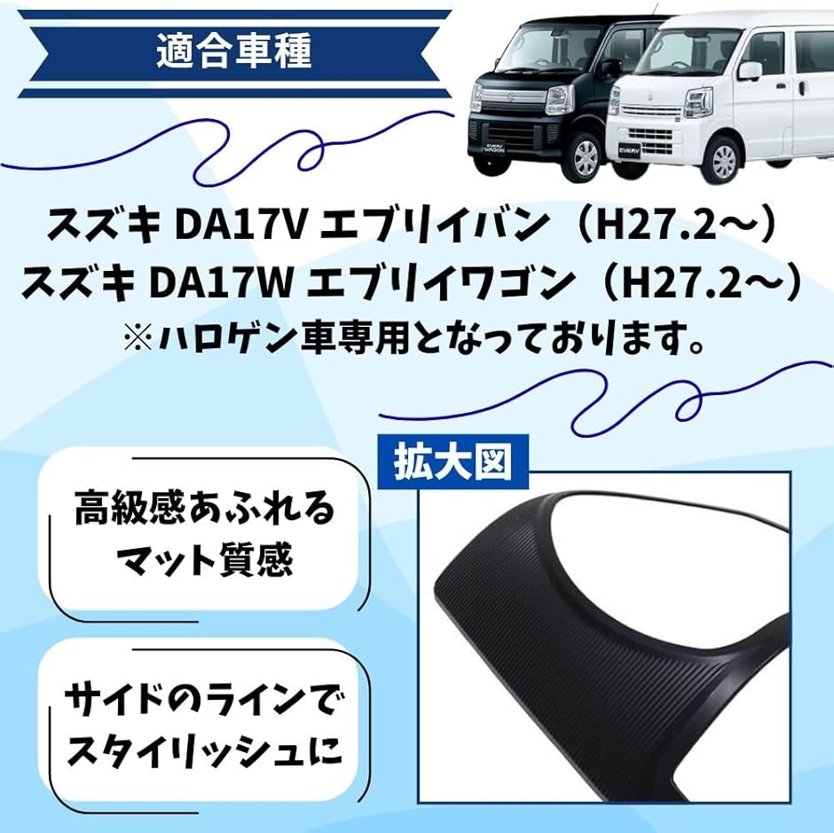 スズキ エブリイ DA17V DA17W ヘッドライトガーニッシュ カバー 