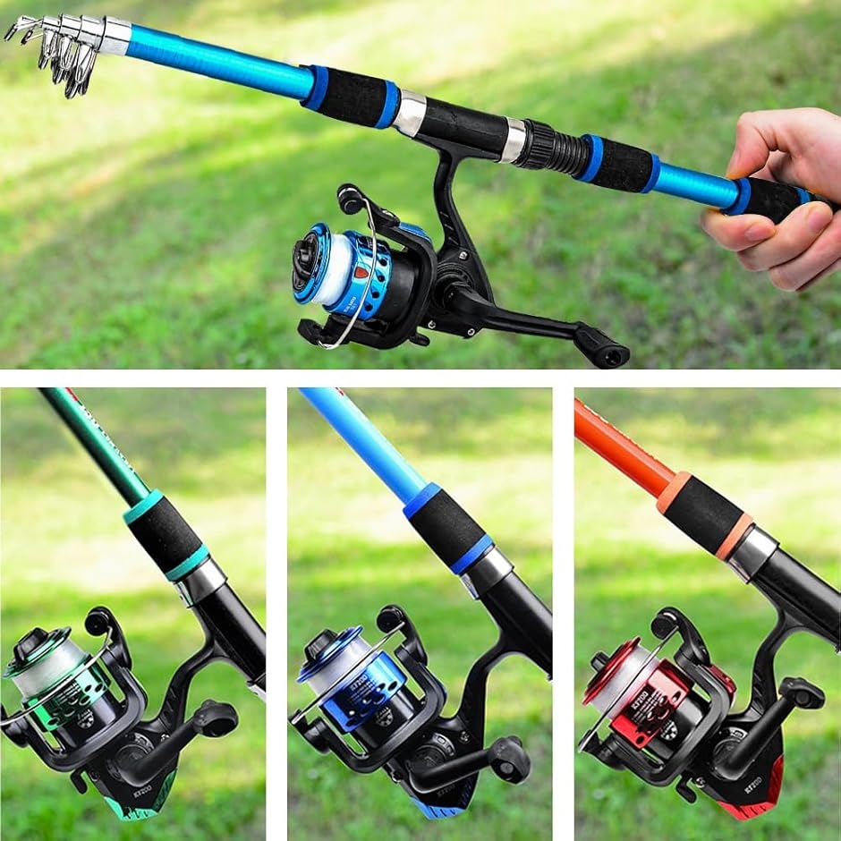 釣りセット 初心者 釣り道具 伸縮式釣竿2本＋スピニングリール2個