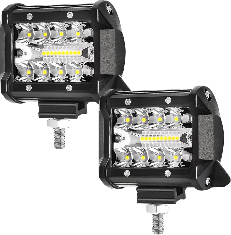 LED��Ɠ� 60W 6000LM 12V-24V�Ή� LED���[�N���C�g led������ IP68 �h�� �h�o �g���b�N �W���� (2��)
