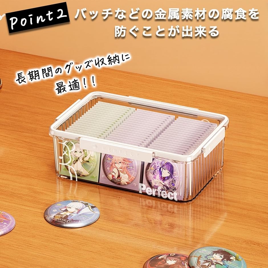 缶バッジケース 缶バッチ 収納ケース ピンバッジ グッズ収納 透明 (小