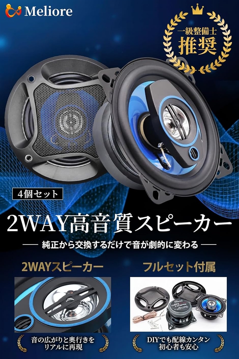 MASS フルレンジスピーカー 青 1本 ☆キューブJR スピーカー☆3インチフルレンジ 木目調 自作 | M.factory