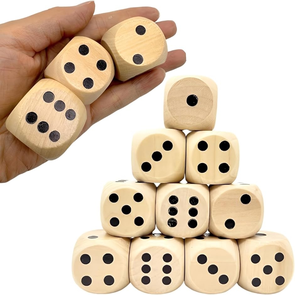木育アドバイザー監修 サイコロ ダイス 6面 大きい 木製 セット ゲーム