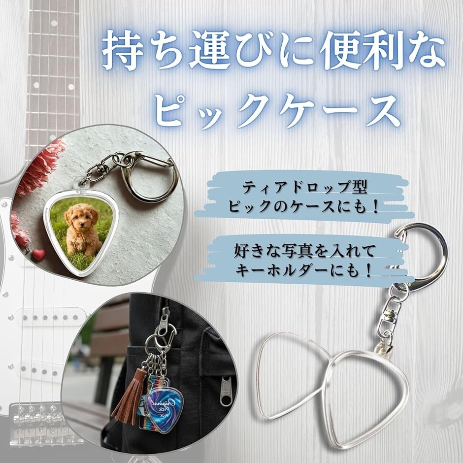 ピックケース キーホルダー ティアドロップ適応 ギター ストラップ MDM