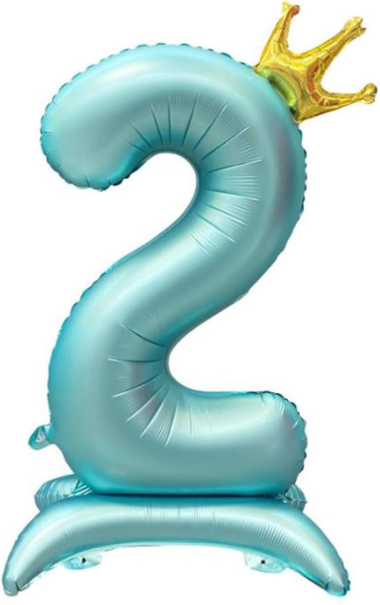 Yahoo! Yahoo!ショッピング(ヤフー ショッピング)数字バルーン ナンバー 風船 大きい 100cm 誕生日 飾り付け 男の子 女の子 自立（ブルー,  2歳）