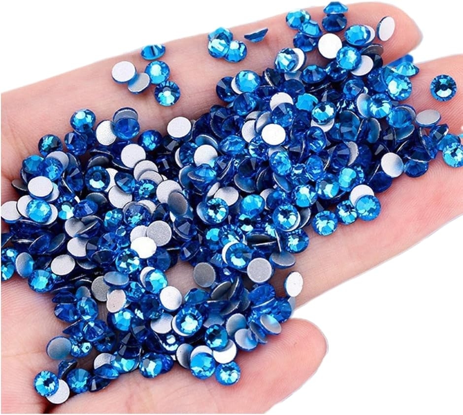 ラインストーン ネイルパーツ 1440粒 ガラス製 (ブルー, 1.6mm(SS4))