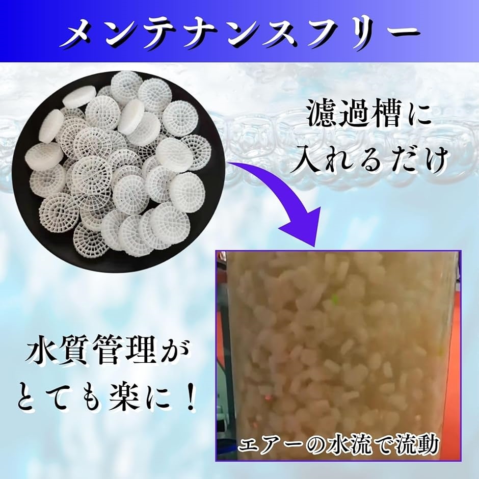流動濾過材 MBBR ろ材 ろ過材 水槽 アクアリウム 魚 飼育 バイオ