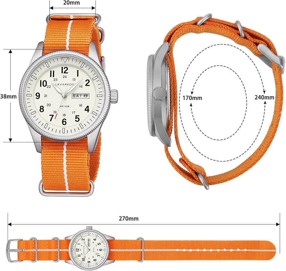 腕時計 メンズ 見やすい アナログ スポーツウォッチ 防水 日付け 曜日