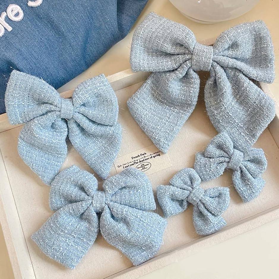 ツイード リボン ヘアクリップ ヘアアクセ 可愛い ヘアピン ヘア