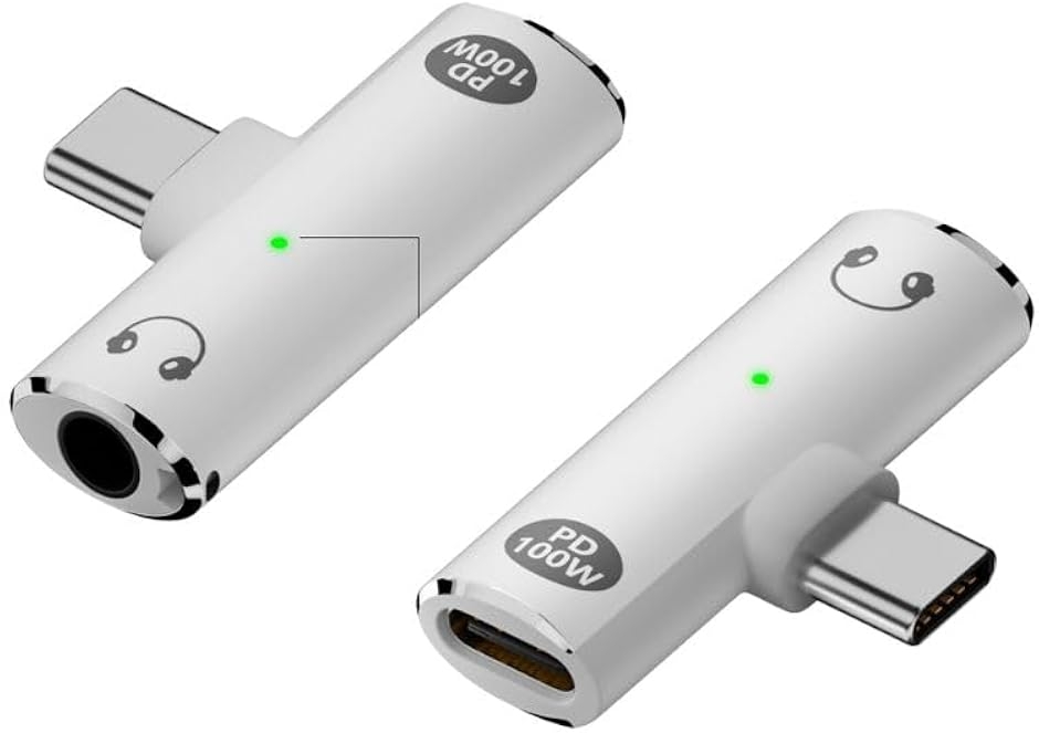 iPhone16�Ή� 2in1 Type-C �C���z���ϊ��A�_�v�^ PD�}���[�d DAC���� �ʘb ���y (�z���C�g)