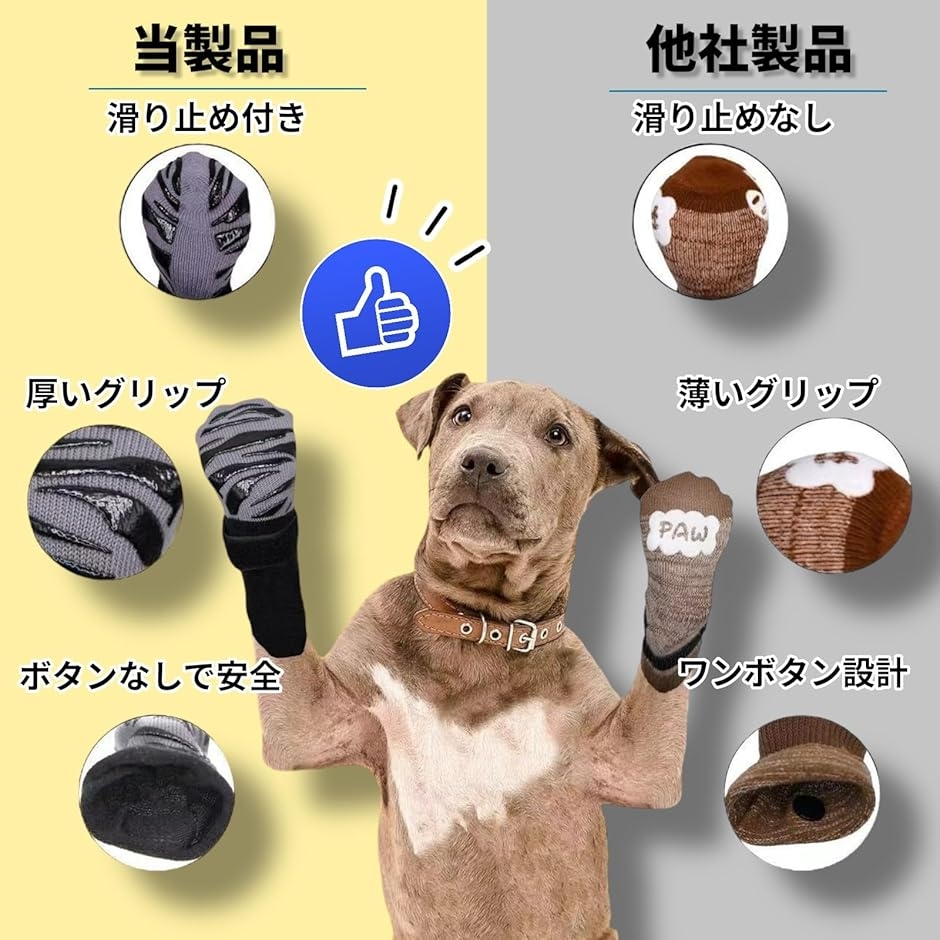 脱げない犬用靴下 4本セット 滑り止め付き 柔...の詳細画像5