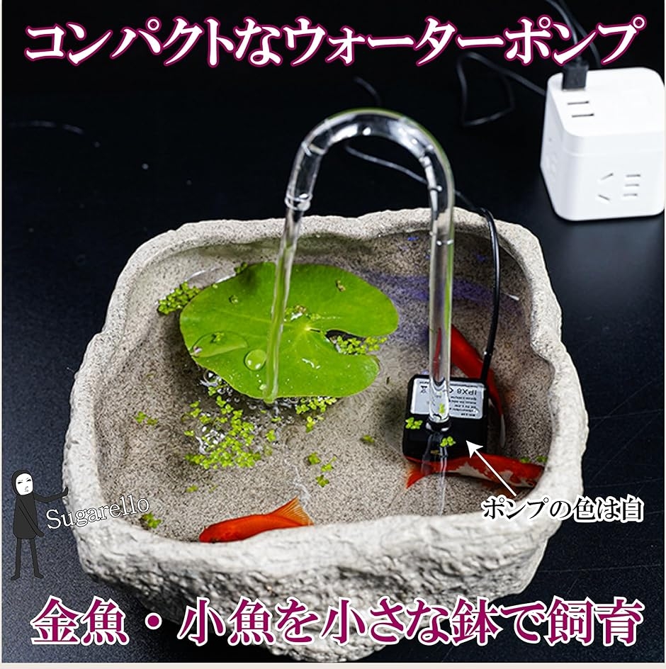 水槽ポンプ 小型 水中ポンプ 低水位対応 ウォーターポンプ 循環ポンプ