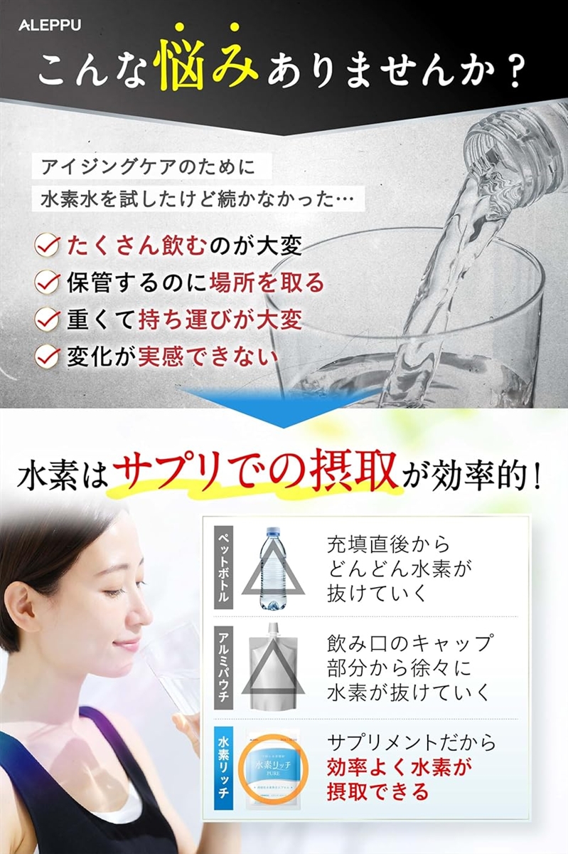 医師監修 水素リッチPure 水素サプリ 高濃度水素サプリ 30日分 3袋