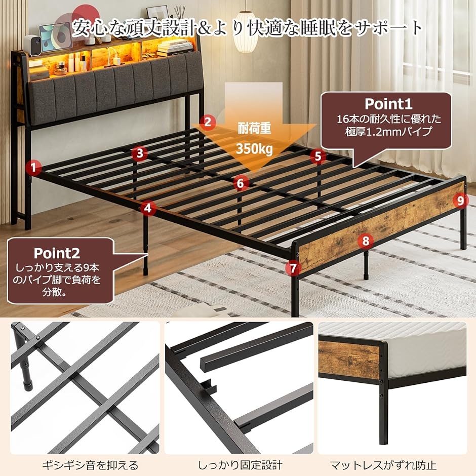 パイプベッド ダブルのおすすめ人気商品一覧 通販 - Yahoo!ショッピング