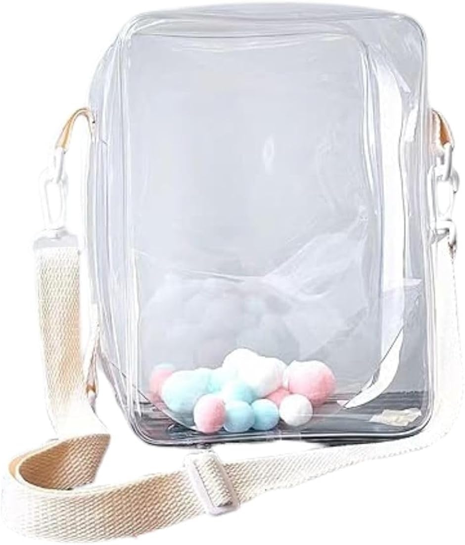 痛バッグ 20〜25cm ぬいぐるみ用 大容量 全透明 見せバッグ クリア PVC ショルダーバッグ ぬいば 人形収納