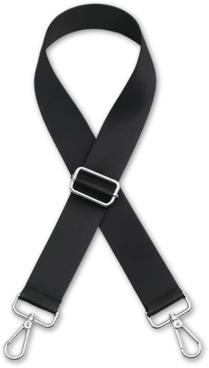 ショルダーベルト ナイロン ストラップ 太め バッグ用 肩掛け 単品 後付け 紐 カバン(ブラック)