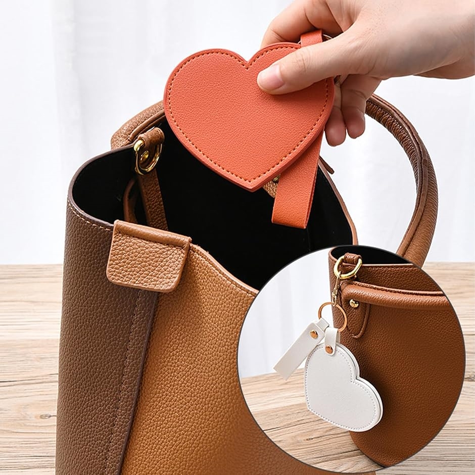 ハート ミラー キーホルダー チャーム 鏡 コンパクト 携帯 おしゃれ