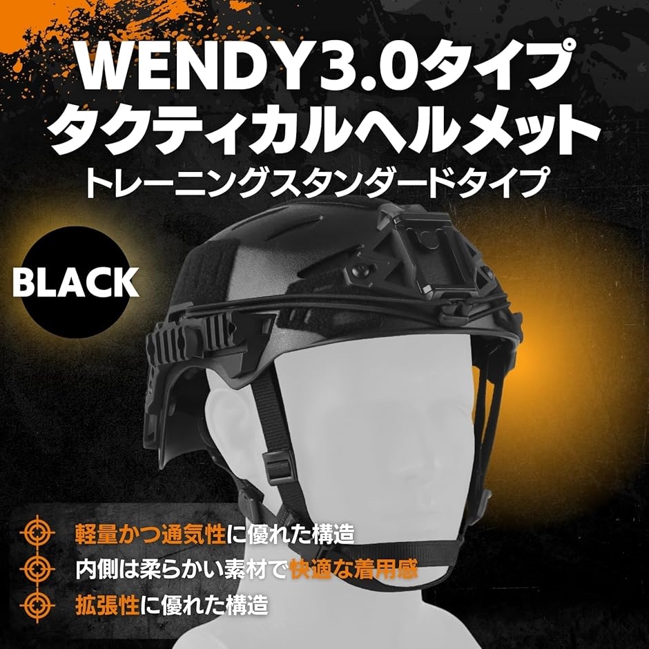 WENDYタイプ タクティカルヘルメット 軽量化エディション 通気性