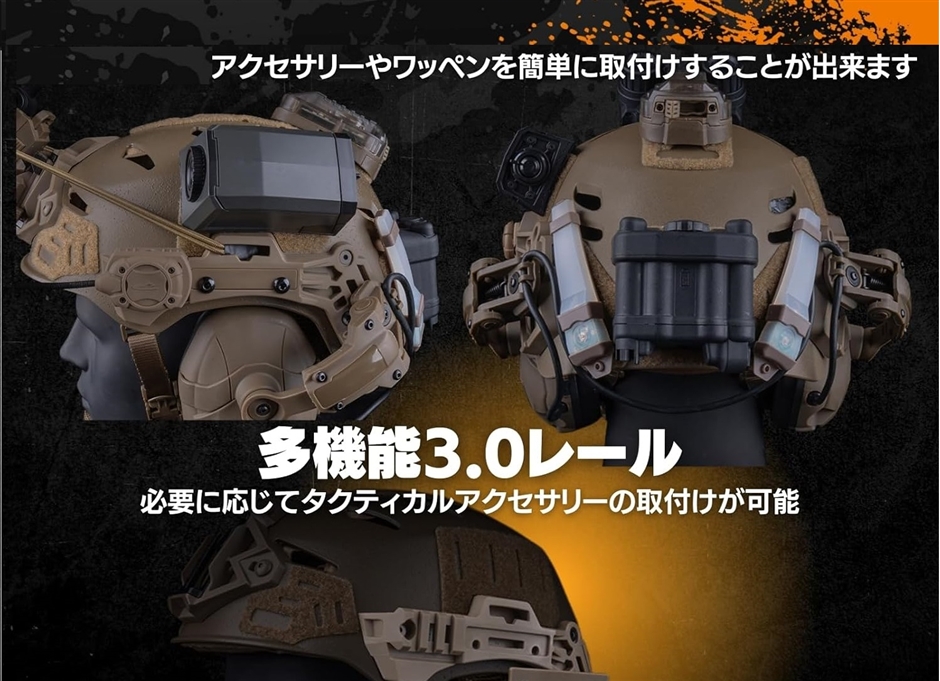 WENDYタイプ タクティカルヘルメット 軽量化エディション 通気性