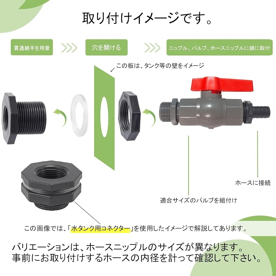 1インチ ボールバルブ ホースニップル ネジ 塩ビ 水タンク 継手 排水