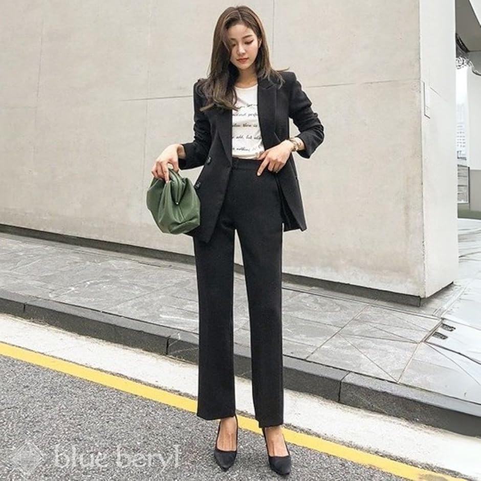 パンツスーツ ダブルブレステッド ストレート 細身 セットアップ
