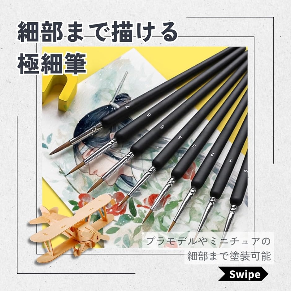 透明水彩絵の具 水彩筆 アクリル筆 面相筆 マルチライナー などの画材セット Amazon.co.jp: MEEDEN 面相筆セット 勾線筆 極細 15本セット アクリル