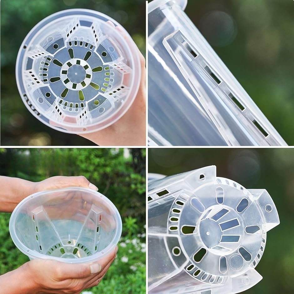 透明鉢 6個セット 植木鉢 クリア プラスチック スリット鉢 胡蝶蘭