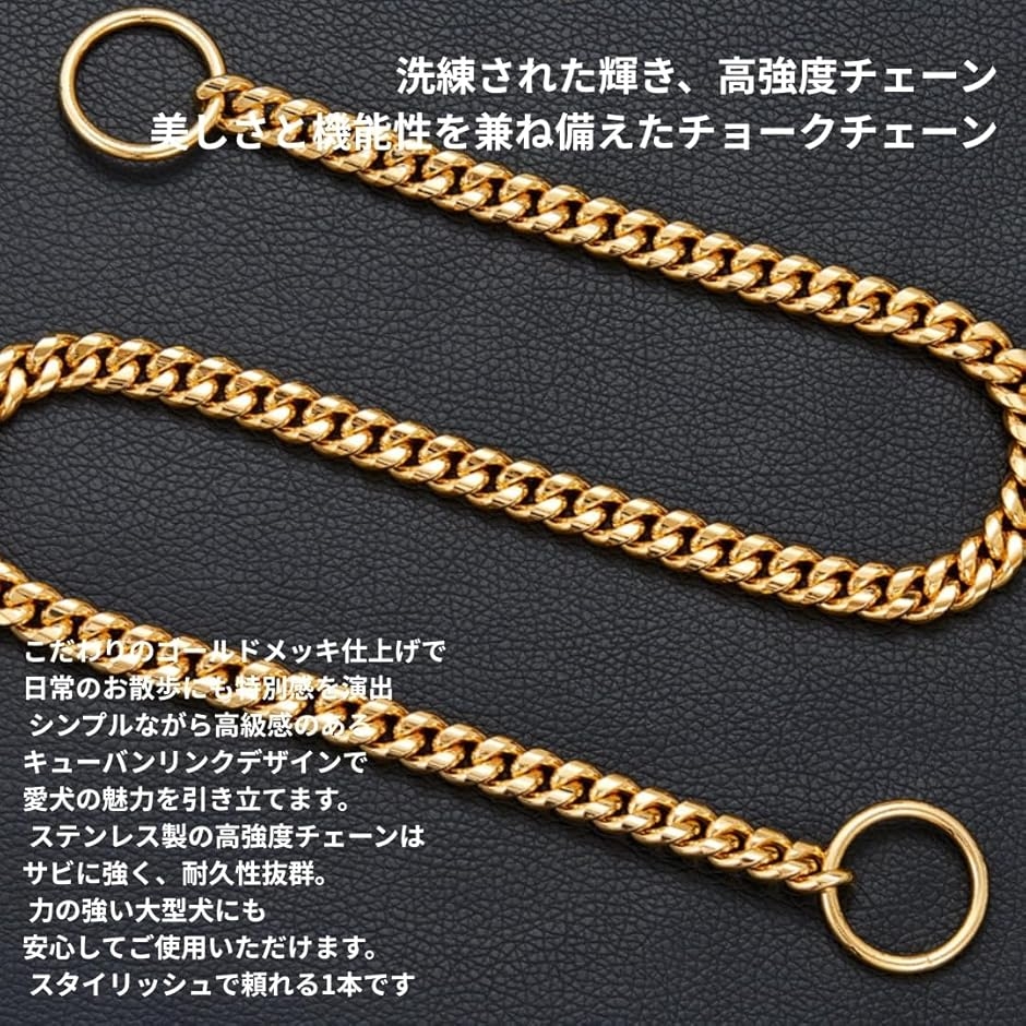 犬 ペット チェーン 首輪 チョーク 式 ステンレス カラートレーニング