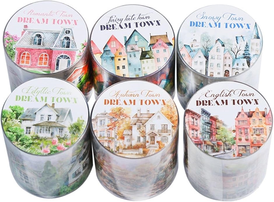 ヨーロッパ風 街並み マスキング テープ 6種 セット コラージュ 手帳