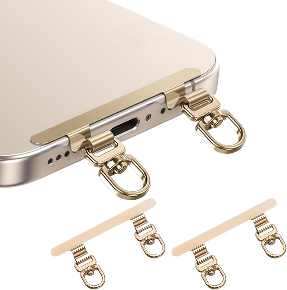 スマホストラップ ストラップホルダー 2枚セット 0.4mm極薄 金属製