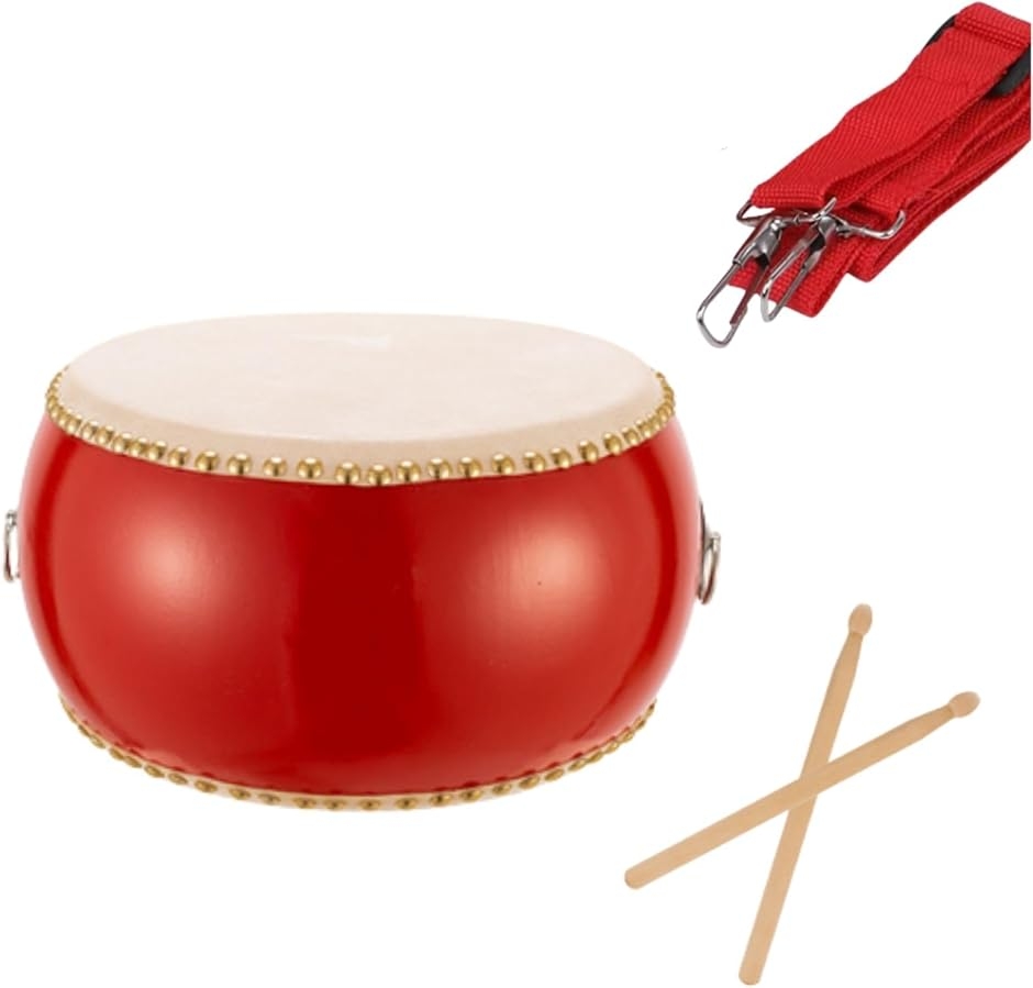 和太鼓 太鼓 台座・バチ付き 和楽器 祭り 打楽器 和太鼓 バチ 打楽器 音楽 演奏 お祭り 応援 首掛けベルト付属 (23cm