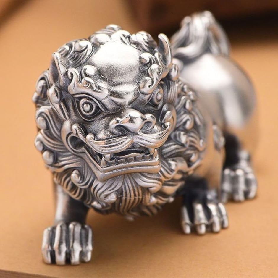 シーサー 獅子 置物 シルバー ミニ オーナメント 開運 風水 グッズ