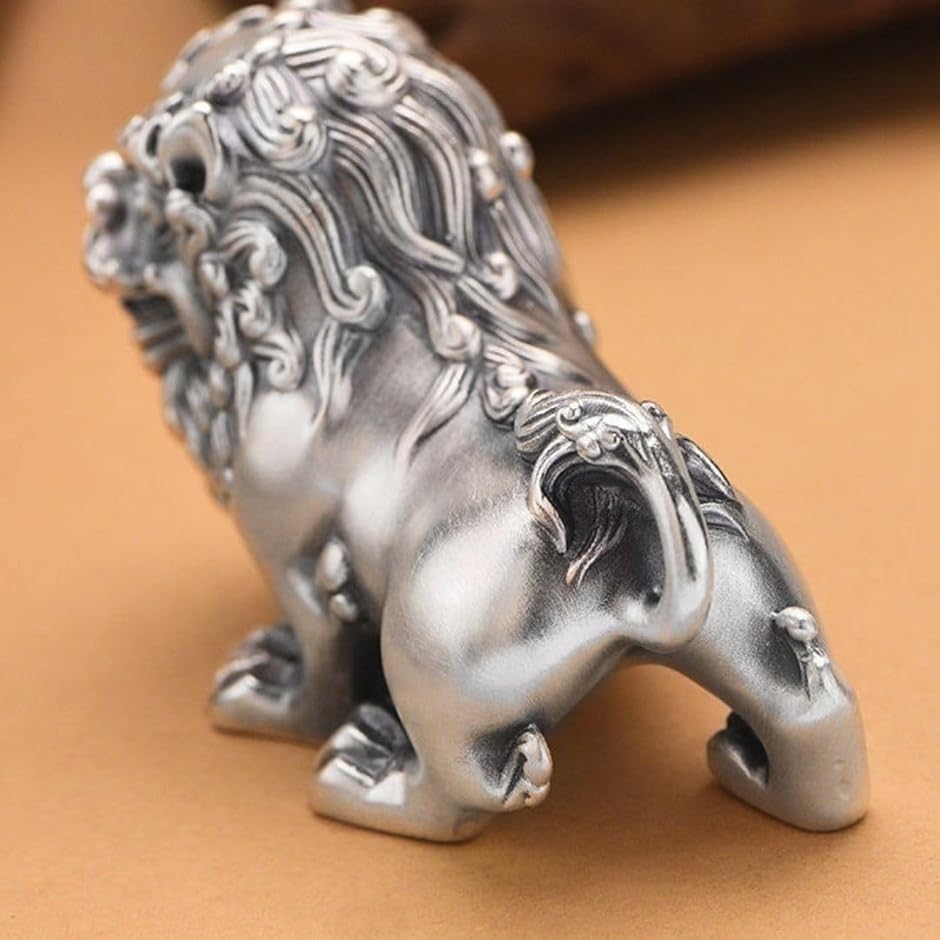 【お値下げ】置き物　置物　シルバー シーサー 獅子 置物 シルバー ミニ オーナメント 開運 風水 グッズ