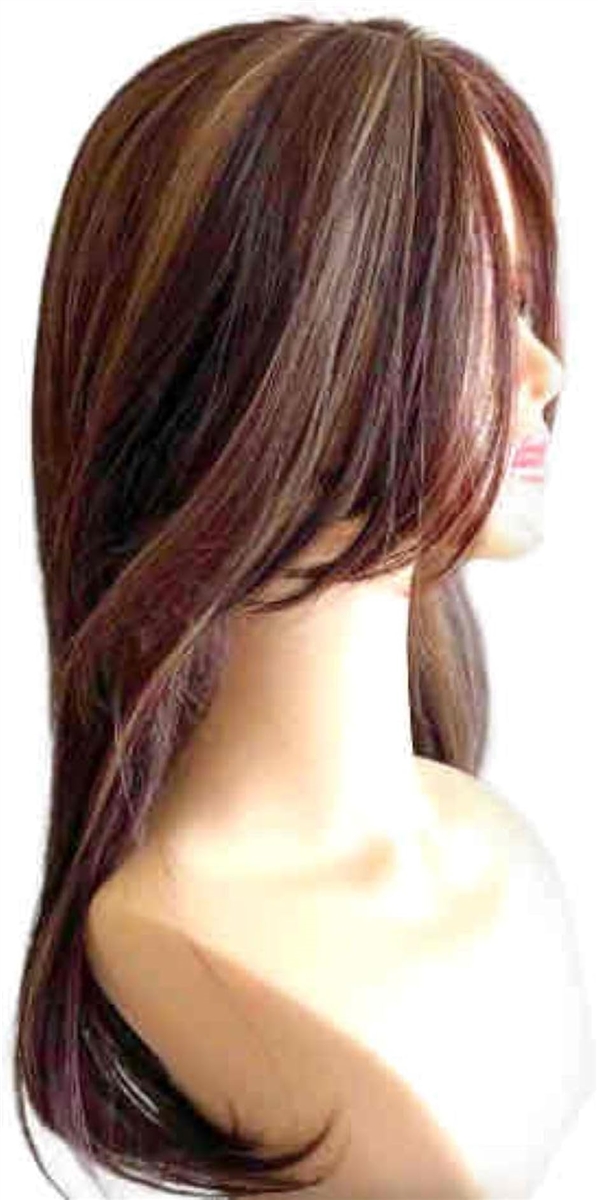 ヘアピース 部分ウイッグ ロング ストレート ハイライト 3D