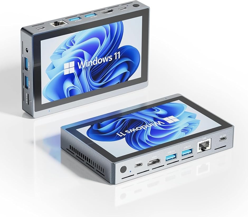 ミニpc Intel N5095 タッチパネル付きmini Windows (シルバー,  N5095_16GB_256GB_バッテリー)