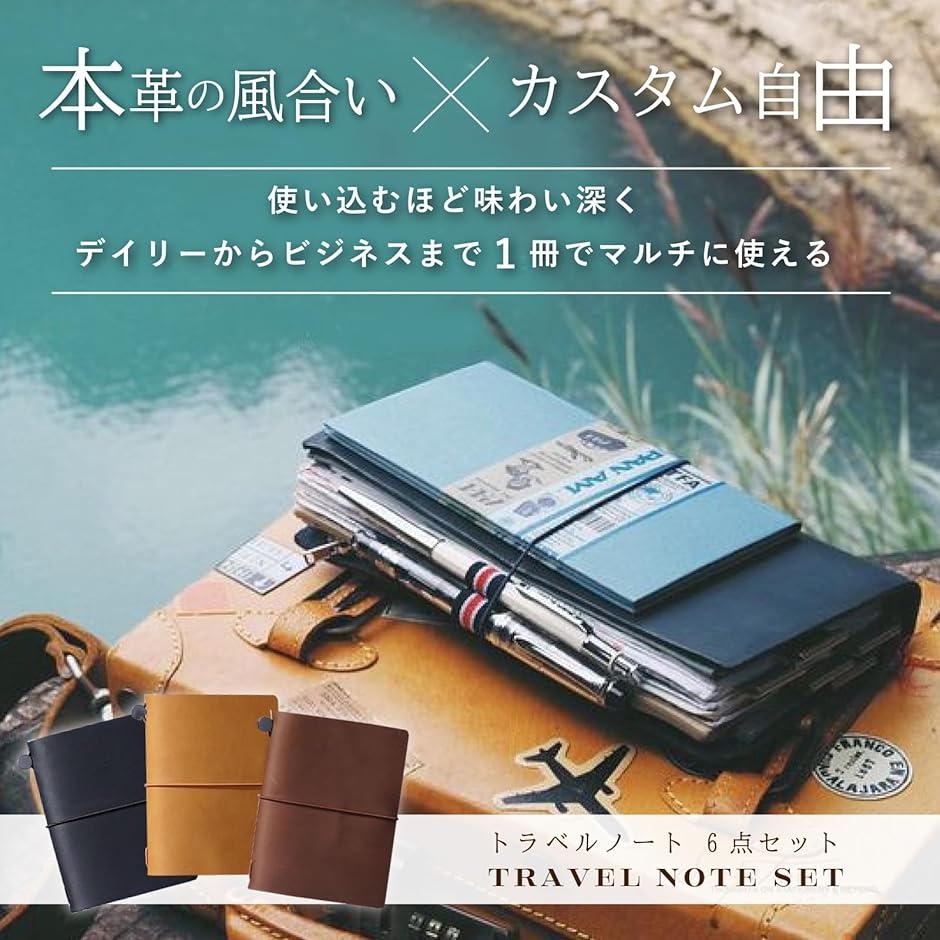 トラベルノート 手帳 コラージュノート レザーノート パスポートサイズ