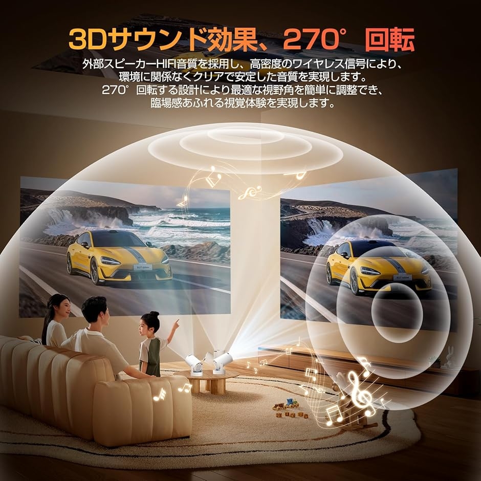 プロジェクター 家庭用 超小型 2026アップグレード版Android 1080P 4K